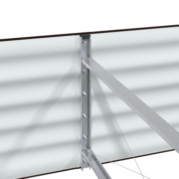 vidaXL Ψηλό Κρεβάτι Κήπου Καφέ 320x80x44 εκ από Γαλβανισμένο Χάλυβα