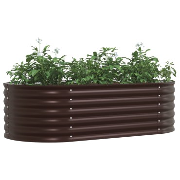 vidaXL Κήπος Ανυψωμένο Κρεβάτι Καφέ 160x80x44 εκ Γαλβανισμένο Ατσάλι
