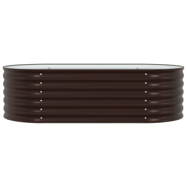 vidaXL Κήπος Ανυψωμένο Κρεβάτι Καφέ 160x80x44 εκ Γαλβανισμένο Ατσάλι
