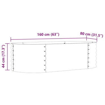 vidaXL Κήπος Ανυψωμένο Κρεβάτι Καφέ 160x80x44 εκ Γαλβανισμένο Ατσάλι