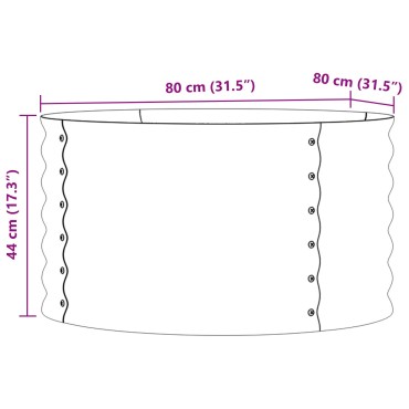 vidaXL Κήπος Υψηλό Κρεβάτι Καφέ 80x80x44 εκ. από Γαλβανισμένο Ατσάλι