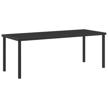 vidaXL Κήπος Τραπέζι Μαύρο 200x80x73cm Γυαλί ανθεκτικό στη θερμότητα 1 τεμ.