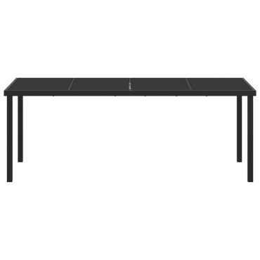 vidaXL Κήπος Τραπέζι Μαύρο 200x80x73cm Γυαλί ανθεκτικό στη θερμότητα 1 τεμ.