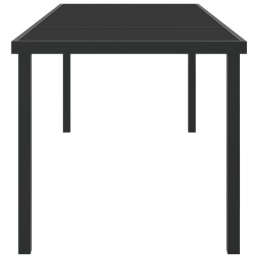 vidaXL Κήπος Τραπέζι Μαύρο 200x80x73cm Γυαλί ανθεκτικό στη θερμότητα 1 τεμ.