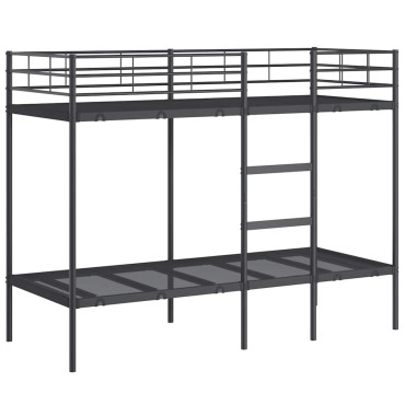 vidaXL Κουκέτα χωρίς στρώμα Μαύρο 75x190 cm Ατσάλι