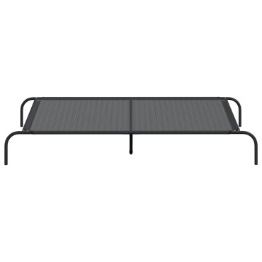 vidaXL Ανυψωμένο κρεβάτι σκύλου Μαύρο 150x90x20 cm Textilene ατσάλι