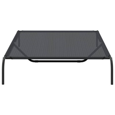vidaXL Ανυψωμένο κρεβάτι σκύλου Μαύρο 150x90x20 cm Textilene ατσάλι