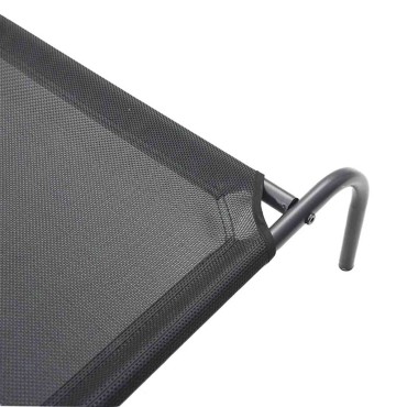 vidaXL Ανυψωμένο κρεβάτι σκύλου Μαύρο 150x90x20 cm Textilene ατσάλι