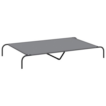 vidaXL Ανυψωμένο κρεβάτι σκύλου γκρι 150x90x20 cm ύφασμα Οξφόρδης