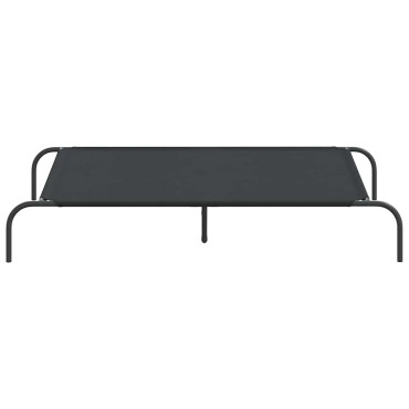 vidaXL Ανυψωμένο κρεβάτι σκύλου μαύρο 130x80x20 cm ύφασμα Οξφόρδης