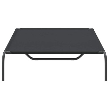 vidaXL Ανυψωμένο κρεβάτι σκύλου μαύρο 130x80x20 cm ύφασμα Οξφόρδης