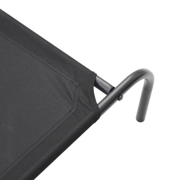 vidaXL Ανυψωμένο κρεβάτι σκύλου μαύρο 130x80x20 cm ύφασμα Οξφόρδης