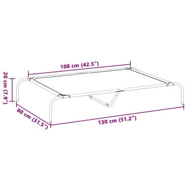 vidaXL Ανυψωμένο κρεβάτι σκύλου μαύρο 130x80x20 cm ύφασμα Οξφόρδης