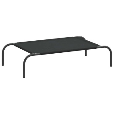 vidaXL Ανυψωμένο κρεβάτι σκύλου μαύρο 90x50x20 cm ύφασμα Οξφόρδης