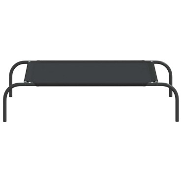 vidaXL Ανυψωμένο κρεβάτι σκύλου μαύρο 90x50x20 cm ύφασμα Οξφόρδης