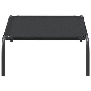 vidaXL Ανυψωμένο κρεβάτι σκύλου μαύρο 90x50x20 cm ύφασμα Οξφόρδης