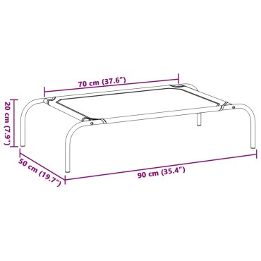 vidaXL Ανυψωμένο κρεβάτι σκύλου μαύρο 90x50x20 cm ύφασμα Οξφόρδης