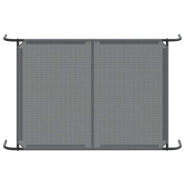 vidaXL Ανυψωμένο κρεβάτι σκύλου γκρι 130x80x20 cm Textilene και χάλυβα