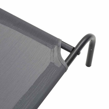 vidaXL Ανυψωμένο κρεβάτι σκύλου γκρι 130x80x20 cm Textilene και χάλυβα