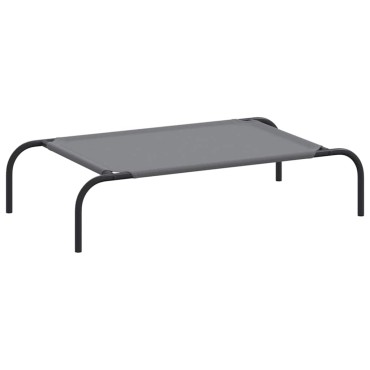 vidaXL Ανυψωμένο κρεβάτι σκύλου γκρι 90x50x20 cm ύφασμα Οξφόρδης