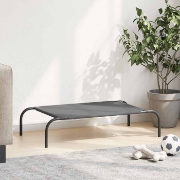 vidaXL Ανυψωμένο κρεβάτι σκύλου γκρι 90x50x20 cm ύφασμα Οξφόρδης