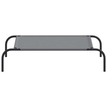 vidaXL Ανυψωμένο κρεβάτι σκύλου γκρι 90x50x20 cm ύφασμα Οξφόρδης
