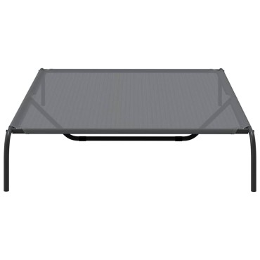 vidaXL Ανυψωμένο κρεβάτι σκύλου γκρι 150x90x20 cm Textilene και χάλυβα