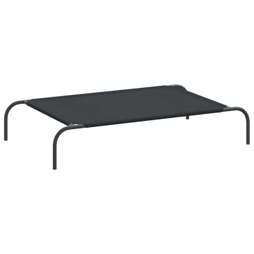 vidaXL Ανυψωμένο κρεβάτι σκύλου μαύρο 110x65x20 cm ύφασμα Οξφόρδης