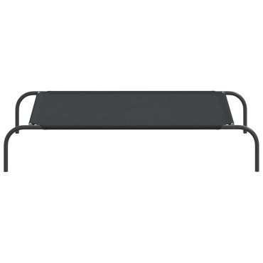 vidaXL Ανυψωμένο κρεβάτι σκύλου μαύρο 110x65x20 cm ύφασμα Οξφόρδης