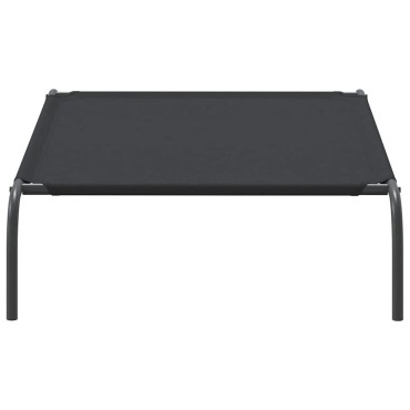 vidaXL Ανυψωμένο κρεβάτι σκύλου μαύρο 110x65x20 cm ύφασμα Οξφόρδης
