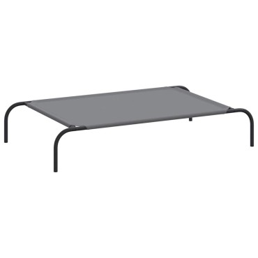 vidaXL Ανυψωμένο κρεβάτι σκύλου γκρι 110x65x20 cm ύφασμα Οξφόρδης