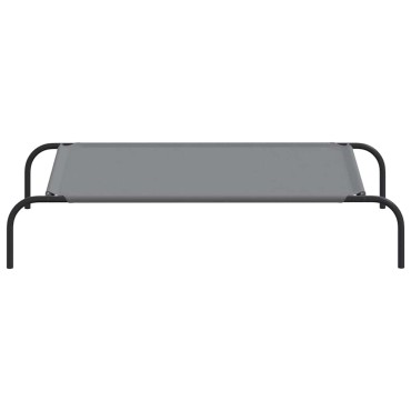 vidaXL Ανυψωμένο κρεβάτι σκύλου γκρι 110x65x20 cm ύφασμα Οξφόρδης