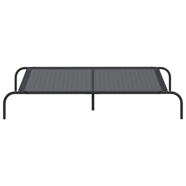 vidaXL Ανυψωμένο κρεβάτι σκύλου Μαύρο 130x80x20 cm Textilene ατσάλι