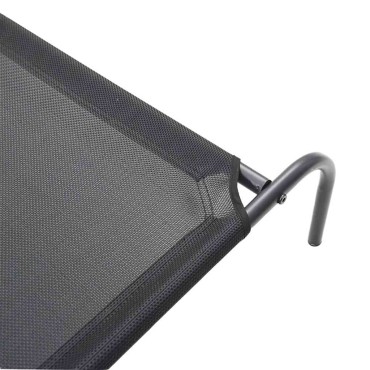 vidaXL Ανυψωμένο κρεβάτι σκύλου Μαύρο 130x80x20 cm Textilene ατσάλι