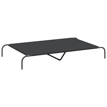 vidaXL Ανυψωμένο κρεβάτι σκύλου μαύρο 150x90x20 cm ύφασμα Οξφόρδης