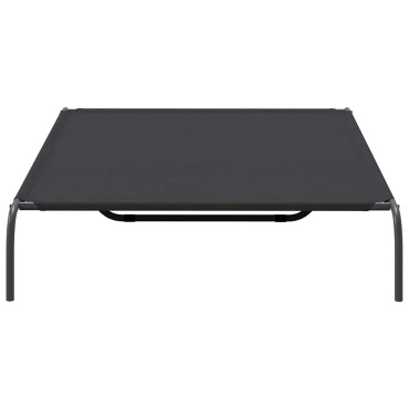 vidaXL Ανυψωμένο κρεβάτι σκύλου μαύρο 150x90x20 cm ύφασμα Οξφόρδης