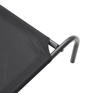 vidaXL Ανυψωμένο κρεβάτι σκύλου μαύρο 150x90x20 cm ύφασμα Οξφόρδης
