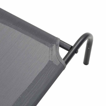 vidaXL Ανυψωμένο κρεβάτι σκύλου γκρι 110x65x20 cm Textilene και χάλυβα