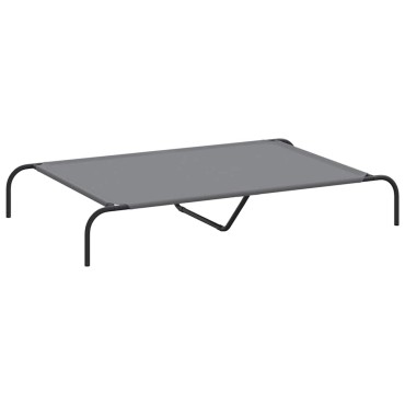 vidaXL Ανυψωμένο κρεβάτι σκύλου Γκρι 130x80x20 cm Ύφασμα Οξφόρδης