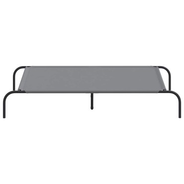 vidaXL Ανυψωμένο κρεβάτι σκύλου Γκρι 130x80x20 cm Ύφασμα Οξφόρδης