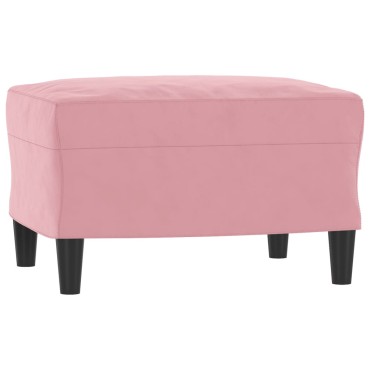 vidaXL Πολυθρόνα Ροζ Βελούδινη με Υποπόδιο 78x77x80cm 1 τεμ. Γωνιακός