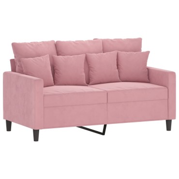 vidaXL Καναπές Διθέσιος Ροζ Βελούδινος 138x77x80cm 1 τεμ.