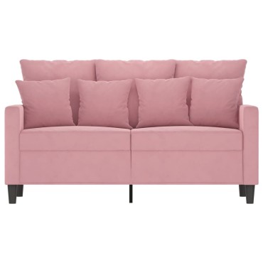 vidaXL Καναπές Διθέσιος Ροζ Βελούδινος 138x77x80cm 1 τεμ.