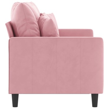 vidaXL Καναπές Διθέσιος Ροζ Βελούδινος 138x77x80cm 1 τεμ.