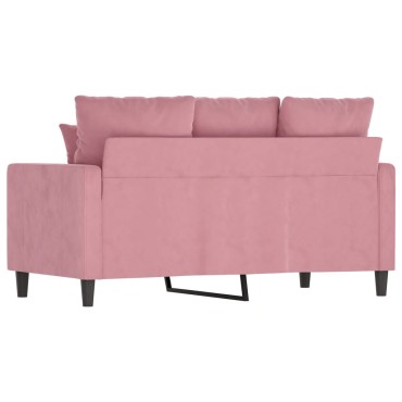 vidaXL Καναπές Διθέσιος Ροζ Βελούδινος 138x77x80cm 1 τεμ.