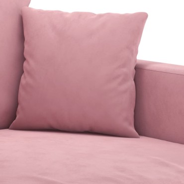 vidaXL Καναπές Διθέσιος Ροζ Βελούδινος 138x77x80cm 1 τεμ.