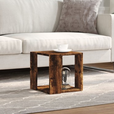 vidaXL Τραπεζάκι Σαλονιού Καπνιστή Δρυς 32x32x30cm Επεξεργ. Ξύλο 1 τεμ.