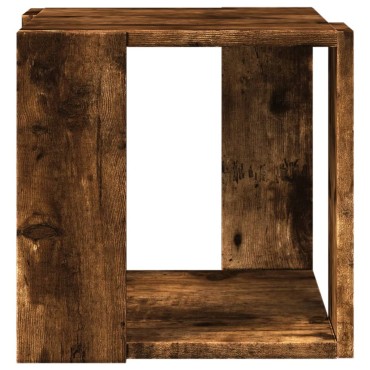 vidaXL Τραπεζάκι Σαλονιού Καπνιστή Δρυς 32x32x30cm Επεξεργ. Ξύλο 1 τεμ.