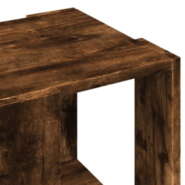 vidaXL Τραπεζάκι Σαλονιού Καπνιστή Δρυς 32x32x30cm Επεξεργ. Ξύλο 1 τεμ.