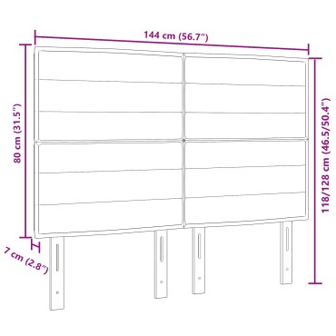 vidaXL Κεφαλάρι Γραμμών Σχεδίου Κρεμ Ύφασμα 144x7x128cm 1 τεμ.